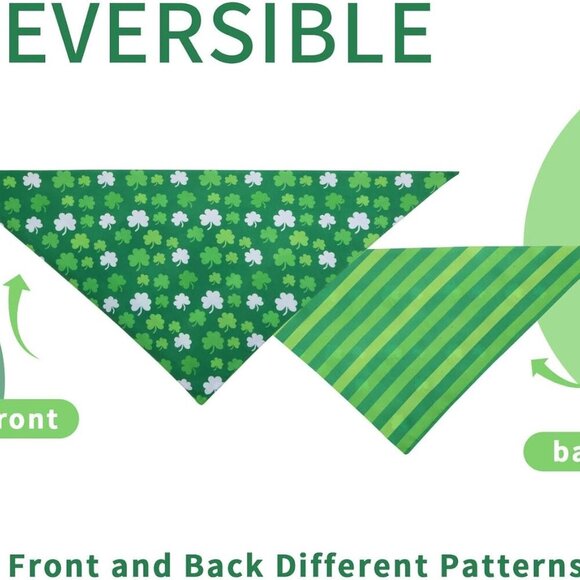 Lucky Dog Bandana Spring -1 Pack, Premium Durable Triangle Reversible Dog Scarf, - Picture 2 of 4